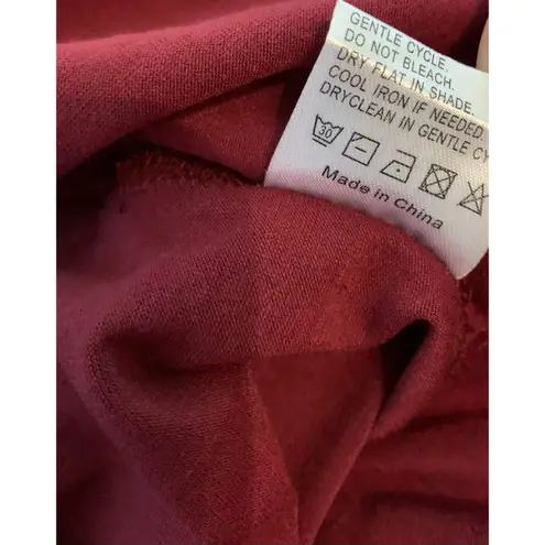 1 Piece Jumpsuit 2 Pockets V Neck & V Back NEW XL Wine red