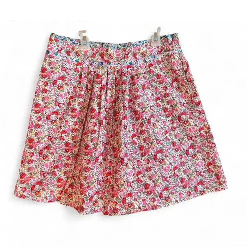 Emmelee for Francesa's Collection Pink Floral Short Skirt Sz Large 100% Cotton