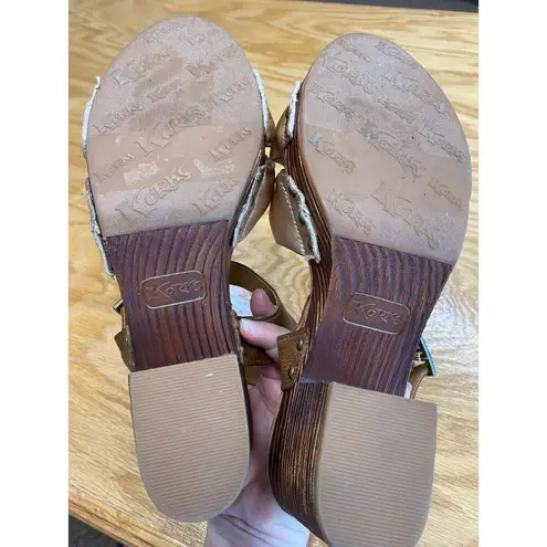 Korks By Kork Ease Natalia Strappy Sandals Women's 10 M Golden Brown Slip On S9