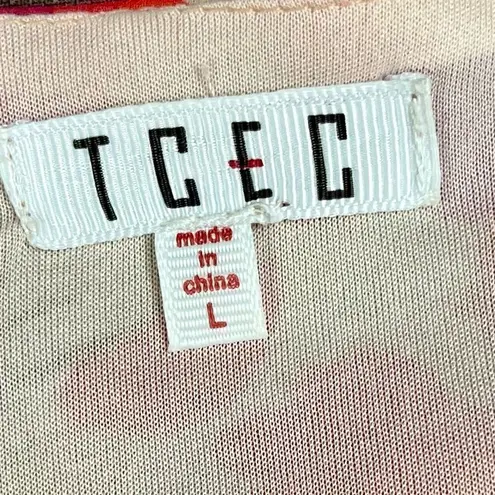 TCEC Puff Sleeve Ruffle Wrap V-neck Blouson Mini Dress Large