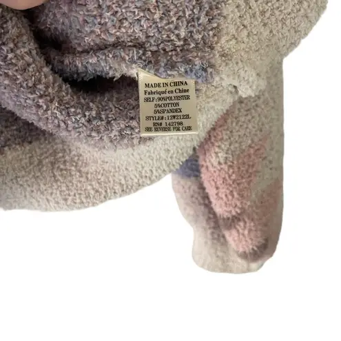 Love Riche Women's Size Small Fuzzy Teddy Pink Cream Cozy Sweater