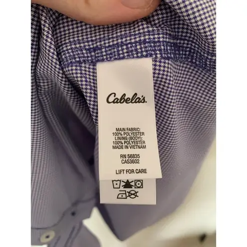 Cabela's Womens Center Button Up 4Most UPF30 Shirt (2) Blue, Purple LARGE Hiking