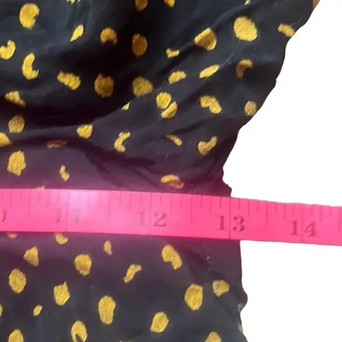 Claude Womens Small Vintage 1990s Black Yellow Polka Dot High Rise Flowy Shorts