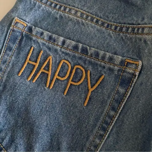 Wild Fable  highest high rise mom jean shorts HAPPY embroidered