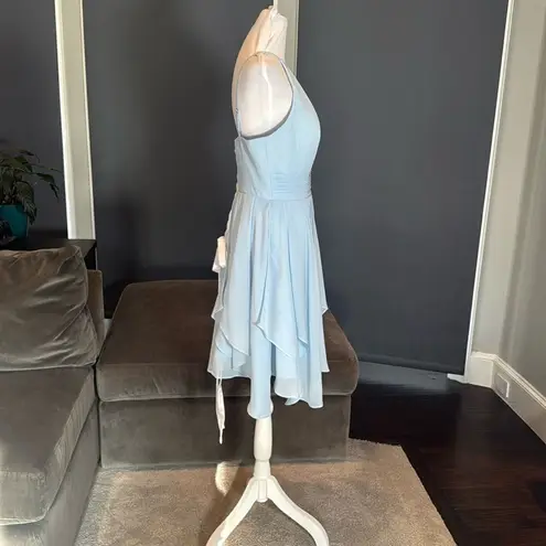 Women’s Short Pale Blue Homecoming Party Halter Dress Corset Back Size 8 **READ