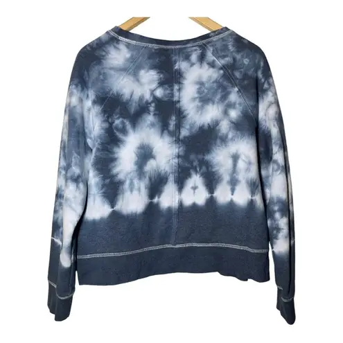 JoyLab  Blue Tie Dye Cropped Sweatshirt Large