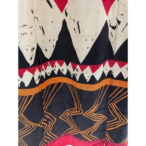 Andrea Jovine Striped African Print Sleeveless Sheath Dress size 4