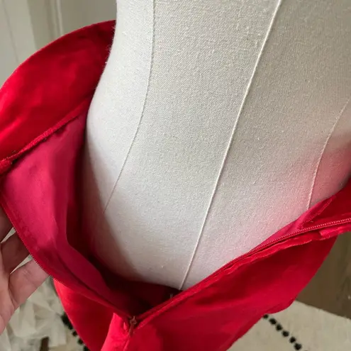 Henri Bendel Vintage Bulli e Pupe Red Velvet Midi Pencil Skirt XS