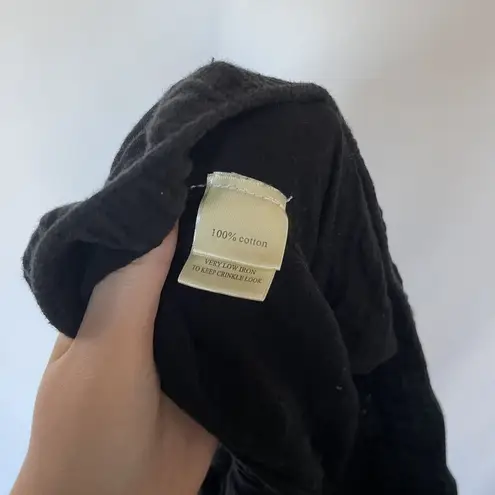 Dylan Black Drawstring Pants L women's casual cotton straight leg trousers