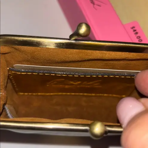 Patricia Nash MULTICOLOR FLORAL FRAME POUCH WITH KEY RINGS GENUINE LEATHER NEW