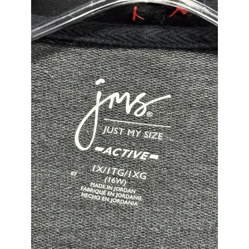 JMS Zip Up Sweatshirt Jacket Size XL Long Sleeve Colorblock Hood Soft Casual Black