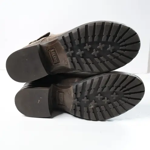 Taos Tall Crave Suede Lace Up Buckle Taupe Boots Womens US 6.5 EUR 37 Distressed Brown