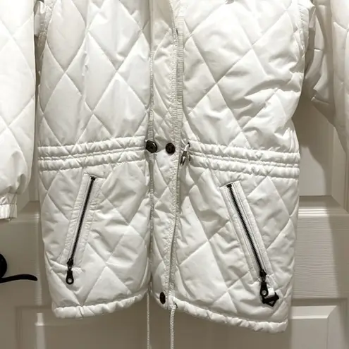 FERA White Puffer Faux Fur Zip Up Ski Parka Size 10