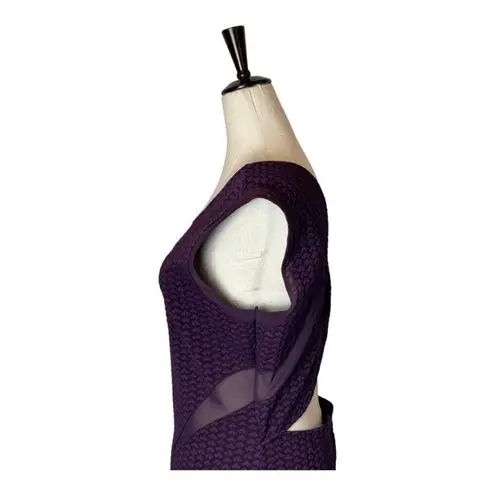 Opening Ceremony Dress Women Large Purple Plum Cut Out Thalia Puckered Midi NWT