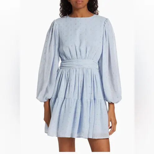 Nation Ltd LDT Goddess Clip-Dot Minidress size 4 NWT Blue gold silver