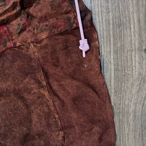 Vintage Creative Clothing Maroon Dark Red Patchwork Skirt Size Medium