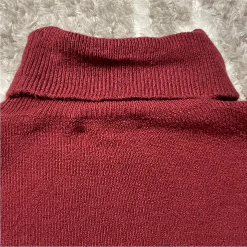 Rachel Parcell Puff Shoulder Turtleneck Sweater in Red Cordavan Large L