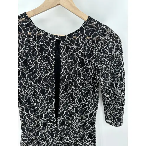 DV Dolce Vita Black Cream Floral Print 3/4 Sleeve Romper Women's Size X