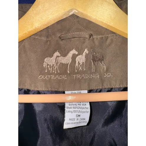 Outback Trading Company Women's Brown Quilted Vest Size Small Equestrian Riding