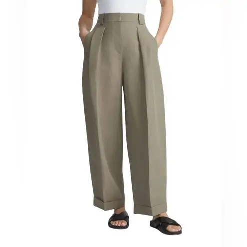 Lafayette 148 Wyatt Pleated Barrel Leg Pant US Size 6 Concrete Tan Gray