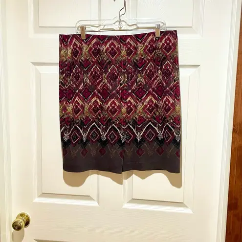 J.Jill  Bohemian Printed Pencil Skirt