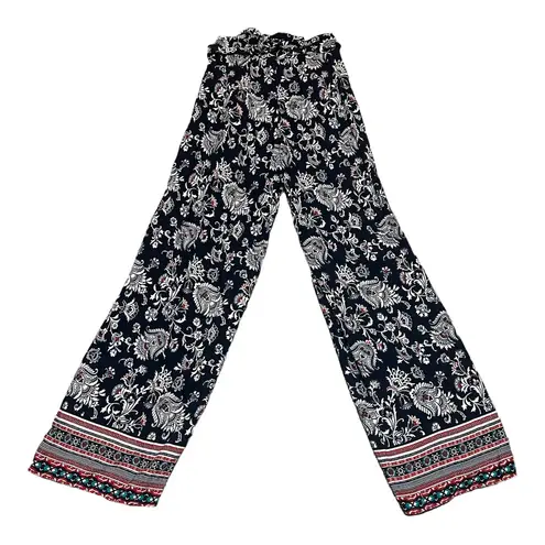 Lost + Wander Indigo Muse Pant Navy Mixed Print Long Wide Leg Boho Coastal Pant