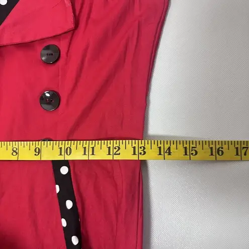 Dress 50's Style Womens Small Rockabilly Retro Red Sailor Pin Up Polka D…