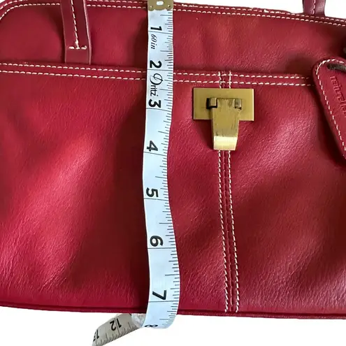 Liz Claiborne Vintage Red Leather Handbag Shoulder Bag Y2K