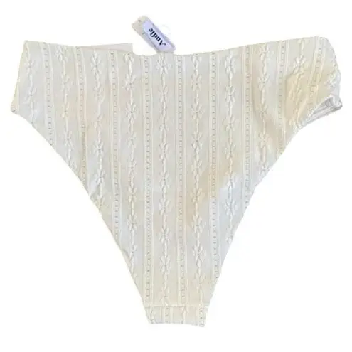 ANDIE NWT Swim The 90s High Waisted Eyelet Embroidered Bikini Bottom S Coconut