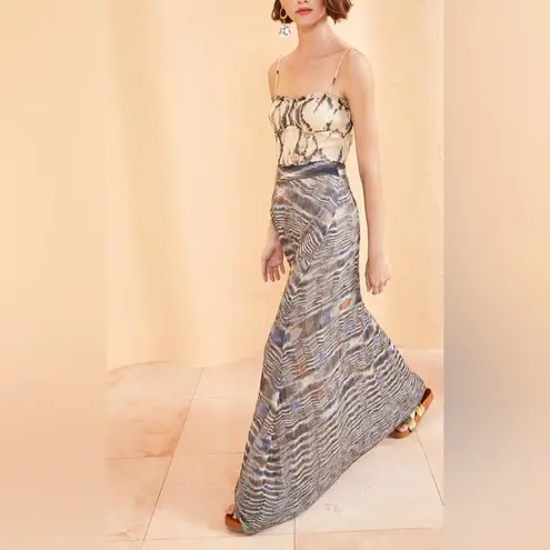 Ulla Johnson Hadley Midi Skirt Azurite Handkerchief Hem Size Small