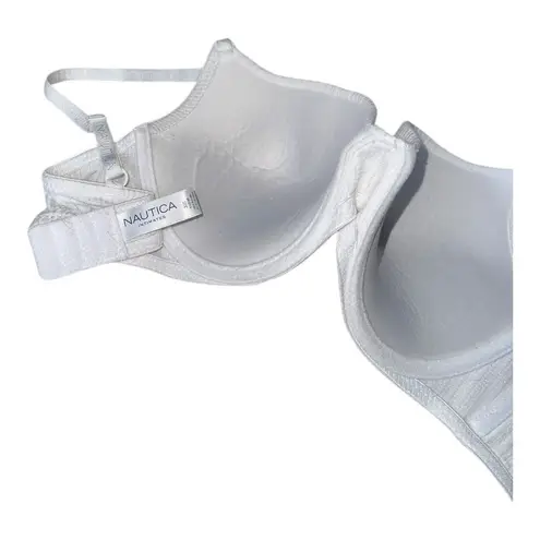 Nautica  INTIMATES 36C white ribbed bra lightly padded t-shirt bra seamless