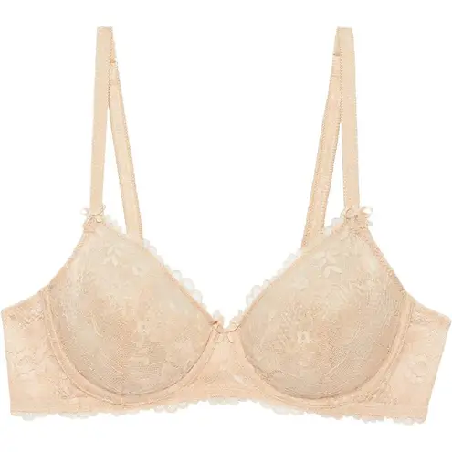 Savage X Fenty Floral Lace Unlined Bra in Honey Nude Size 36DD