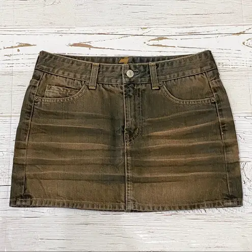 7 For All Mankind  Acid Washed Denim Skirt 26