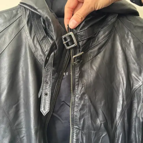 Jan Hilmer X Sparrow Falcon Hoodie Lambskin Moto Jacket Size 6 Black