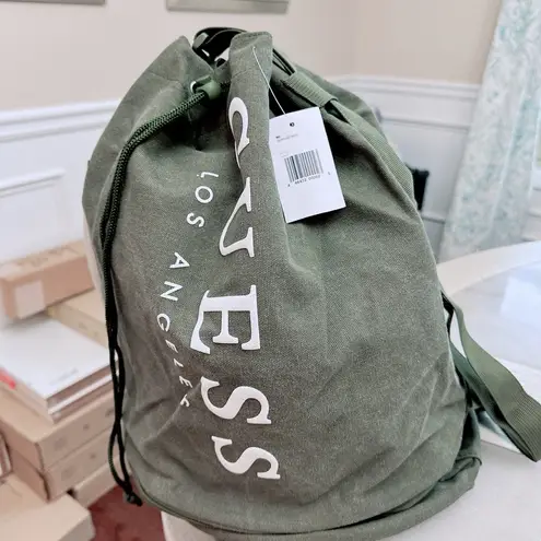 Guess  Army Green Canvas Travel/Weekend Shoulder Duffel Bag/NWT