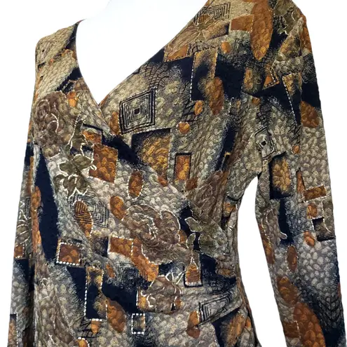 Vintage Y2K MSK Metallic Womens Top Sz 8 Beads Tassel Hem Boho Glam Gold Wrap