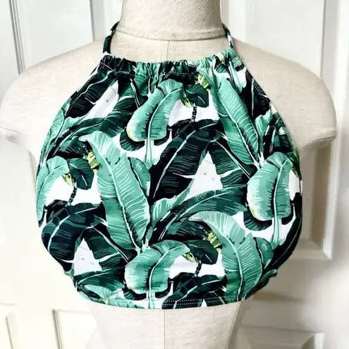 Ekouaer  green leaf bikini top