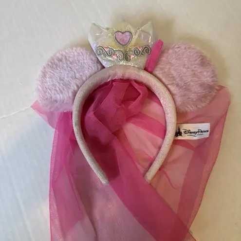 Disneyland Parks Minnie Mouse Plush Pink Ears Princess Crown Tulle Headband - Image 6