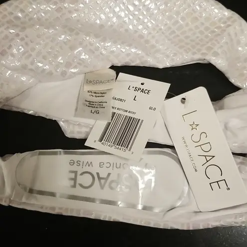 l*space 💕L*💕 Indiana Bikini Top ~ Gloss Gator Textured Glossy One Shoulder XL NWT