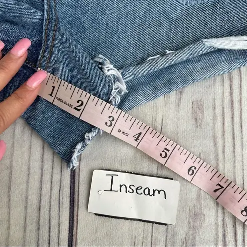 Chelsea and Violet  Women’s Distressed High Rise Raw Hem Denim Shorts Size 27