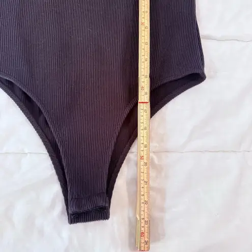 BUCKETLIST Bubble Contrast Poof Sleeve Fitted Bodysuit Size L Black Size L