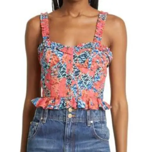 Ulla Johnson Alexandra Crop Tank in Flamingo