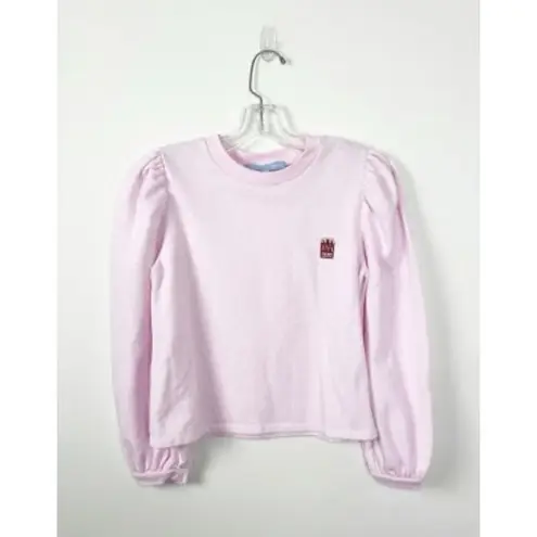 Hill House Teddy Puff Sleeve Sweatshirt – Pink Cozy Pullover, Women’s Size M