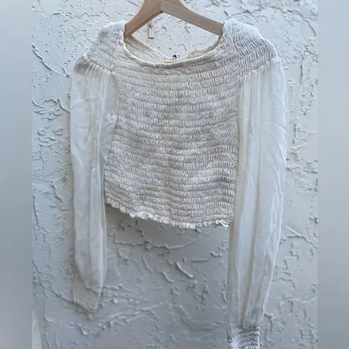 Reformation  long sleeve Smocked crop top size M