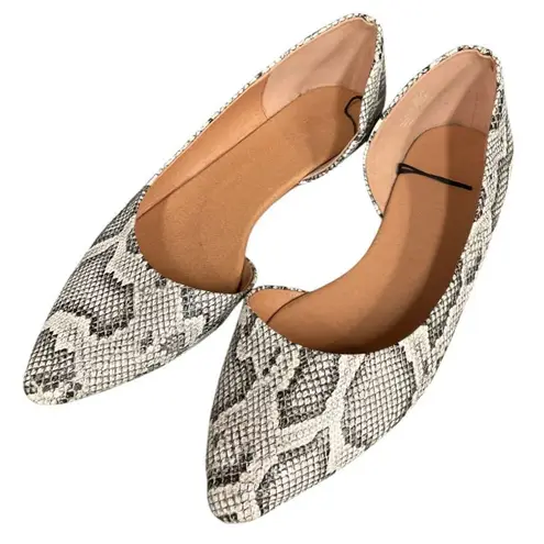 H&M  Snake Print Reptile‎ Pointed Toe Ballet Flats Slip-On Comfort Shoes Size 7