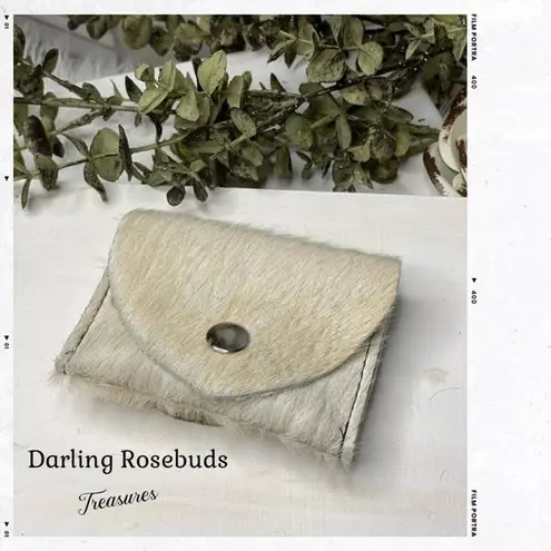 Boutique Hair on Hide Genuine Leather Card Holder with snap closure. Made in USA