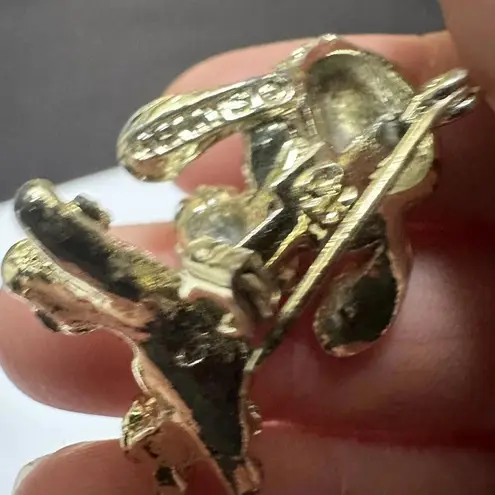 Signed Gerry’s Brooch Pin Gold Tone Big Egged Goofy Poodle Dog