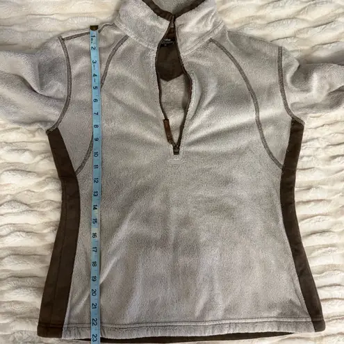 Kuhl Womens Fleece Quarter Zip Pullover Top Tan Brown Stitched Size Medium - Image 8