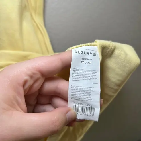 Reserved Lemon Yellow Cotton T Shirt Dress Oversized Mini Knee Length Casual