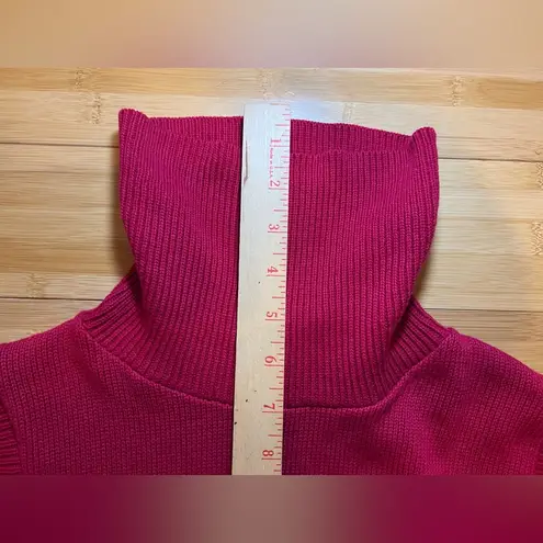 Womens Red 100% Cotton Minimalist Pullover Sleeveless Turtleneck Sweater,USA|LRG Size L